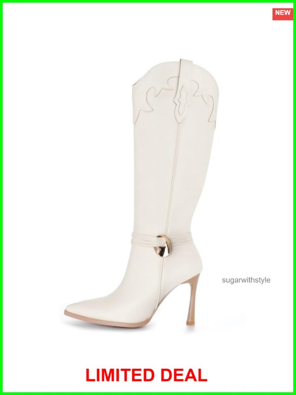 Women's Western Cowboy Knee High Boots Stiletto Pointed Toe High Heel